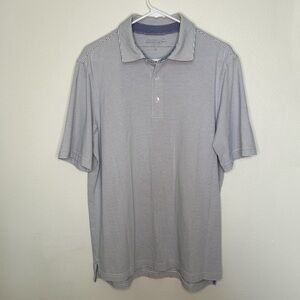 Vineyard Vines Jim Nantz White and Navy Striped Polo Mens Shirt